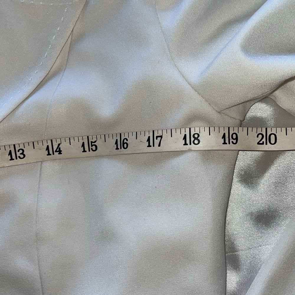 Creamy Winter White Belted & Tailored Professional Blazer Stretch Jacket Size 8 - Picture 13 of 16